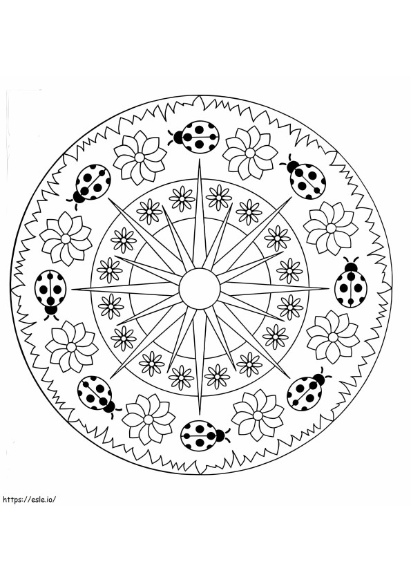 Coloriage Mandala de printemps à imprimer dessin