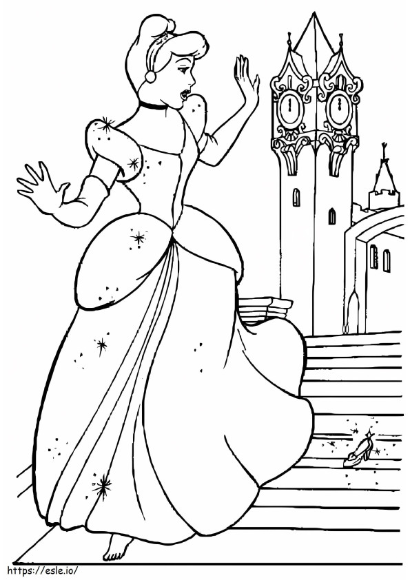 Cinderella Running coloring page