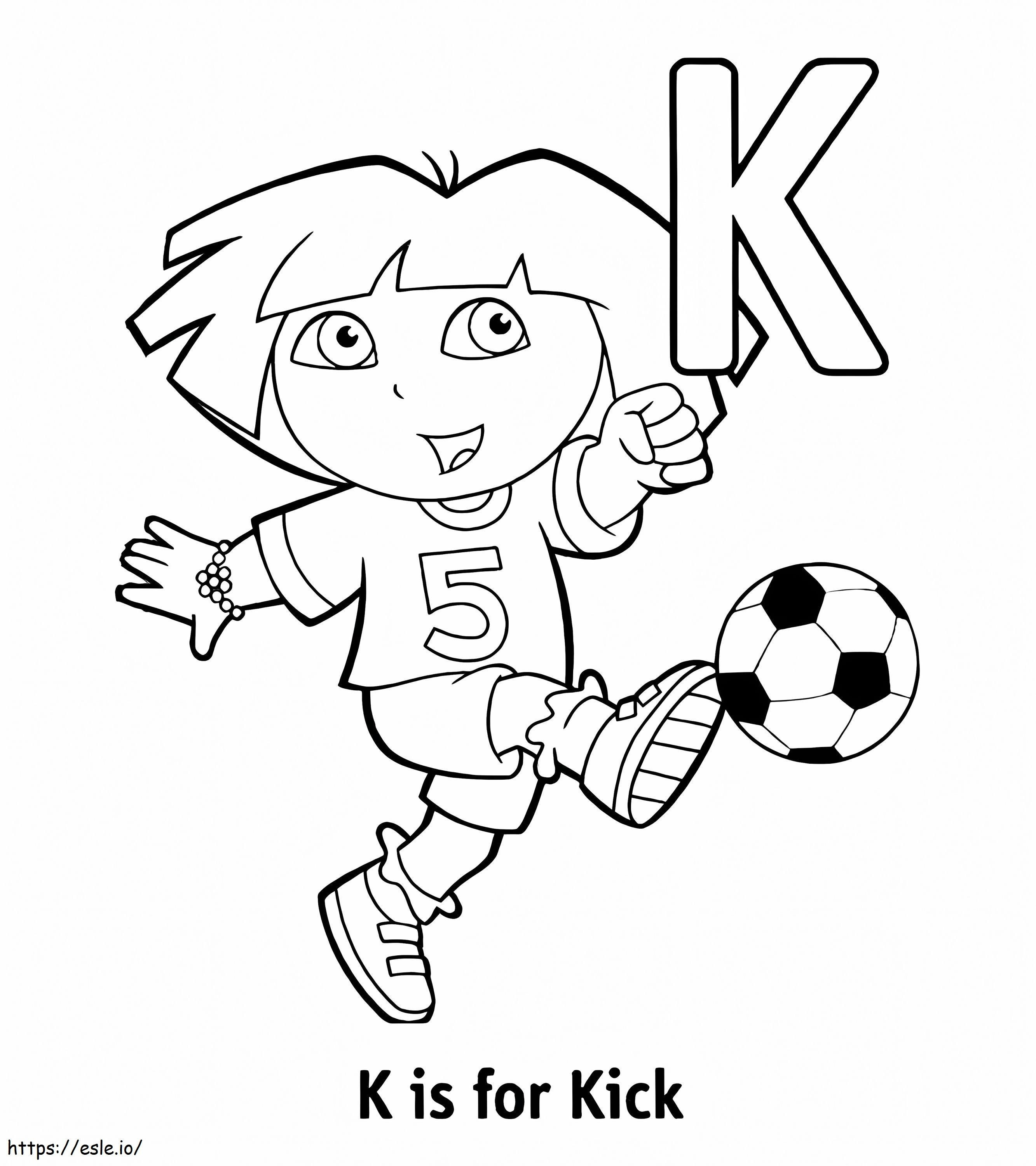 K Is For Kick coloring page