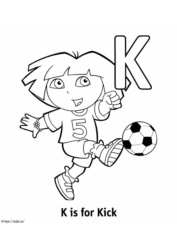 K este pentru Kick de colorat