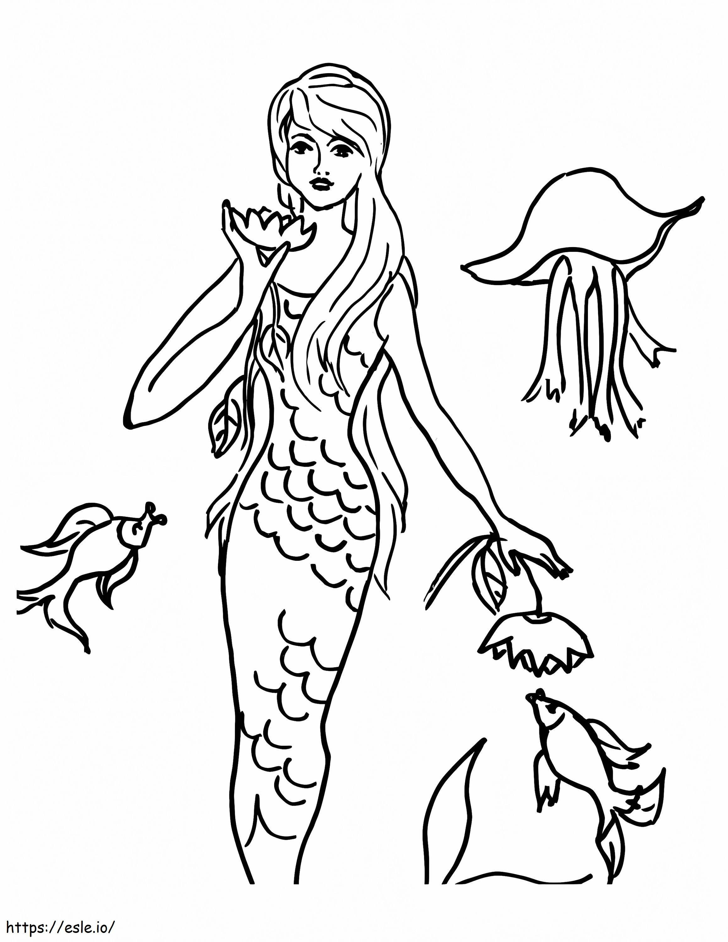 Mermaid 4 coloring page