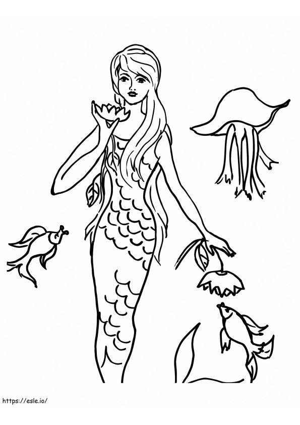 Mermaid 4 coloring page
