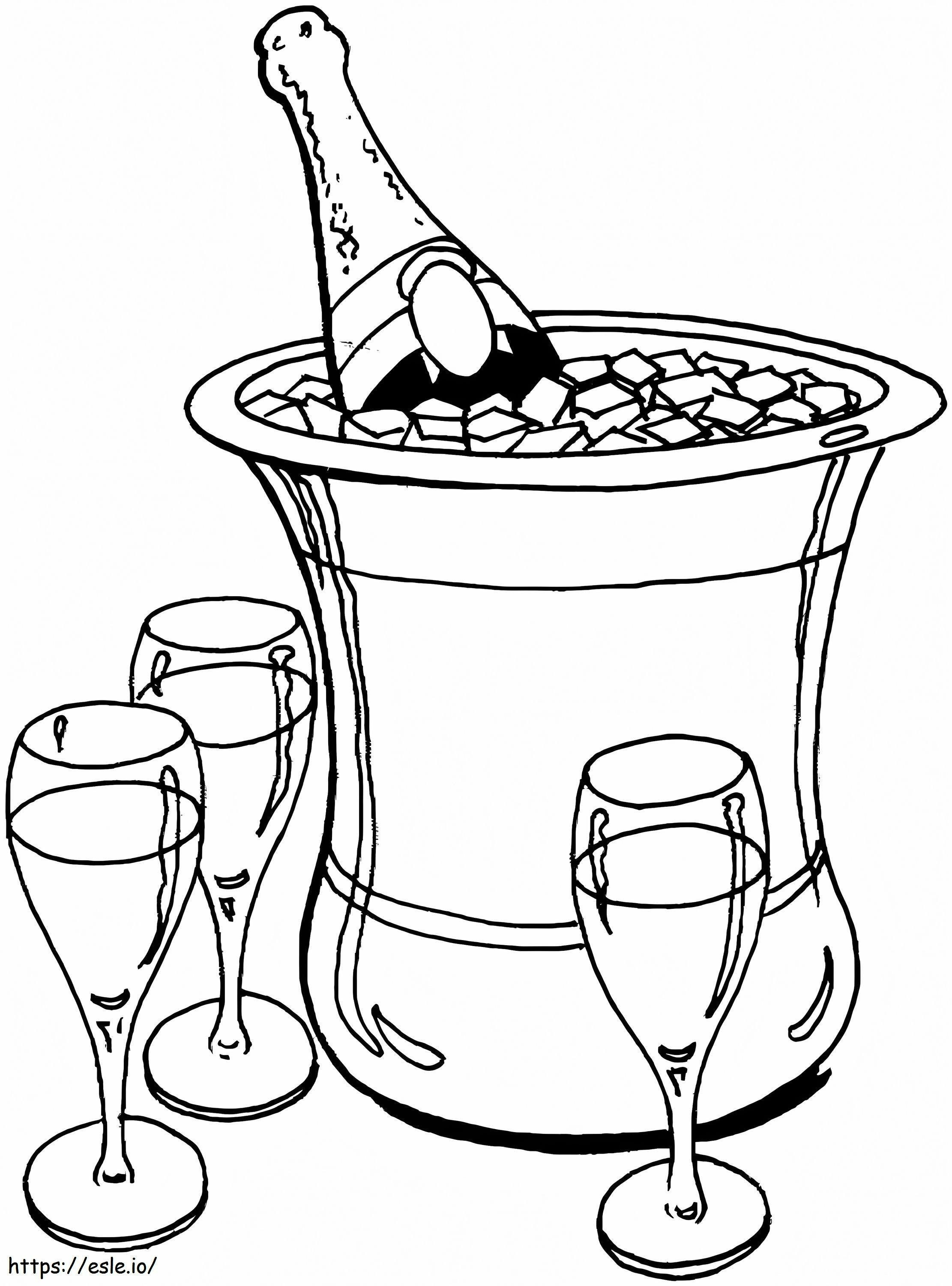 French Champagne coloring page