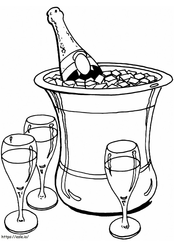 French Champagne coloring page