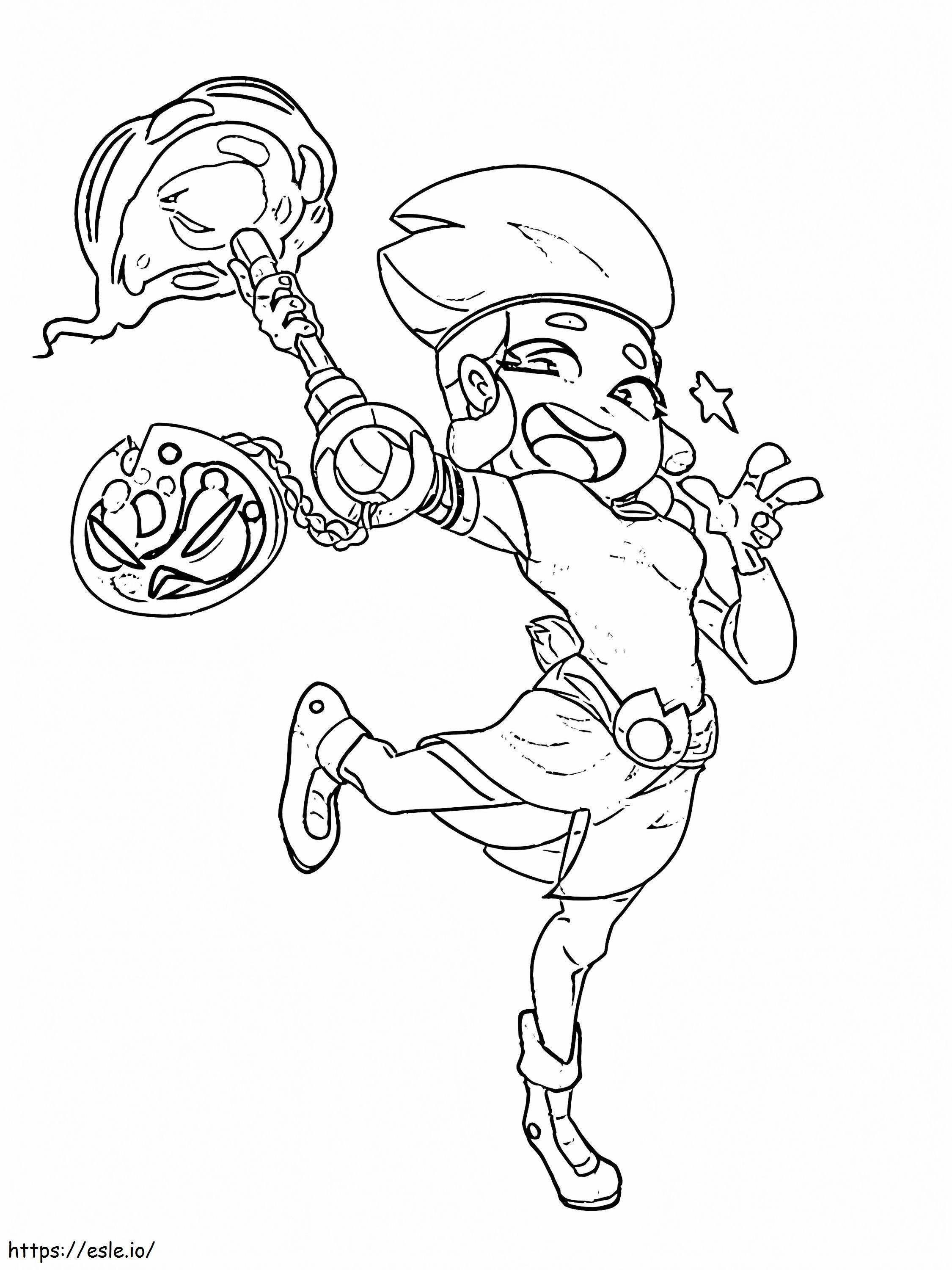 Funny Amber Brawl Stars coloring page