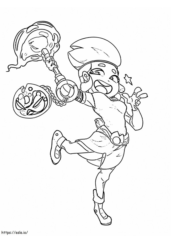 Funny Amber Brawl Stars coloring page