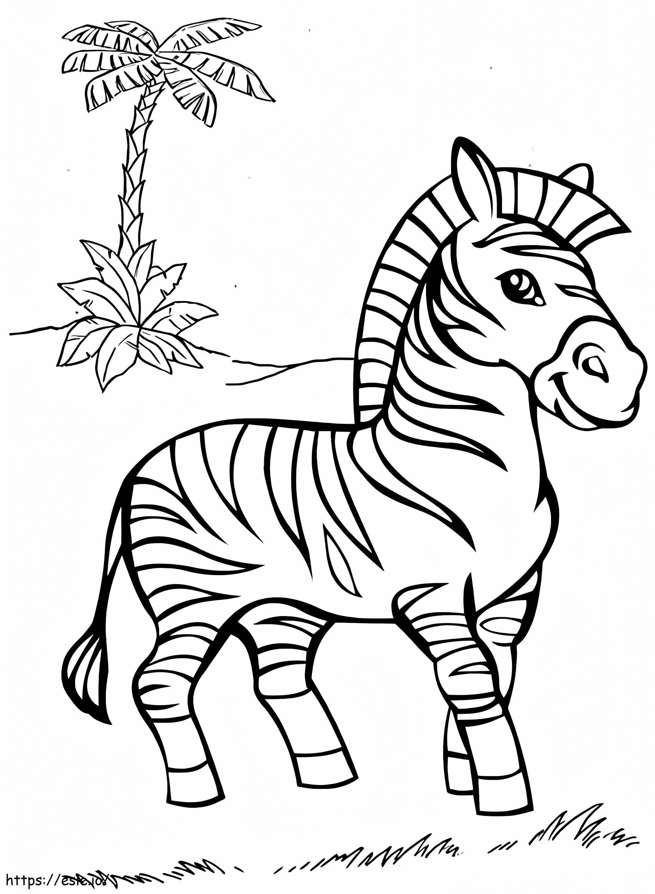Zebra sorridente para colorir