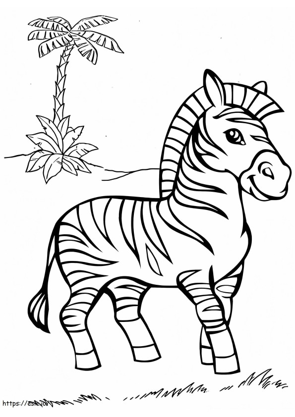 Smiling Zebra coloring page