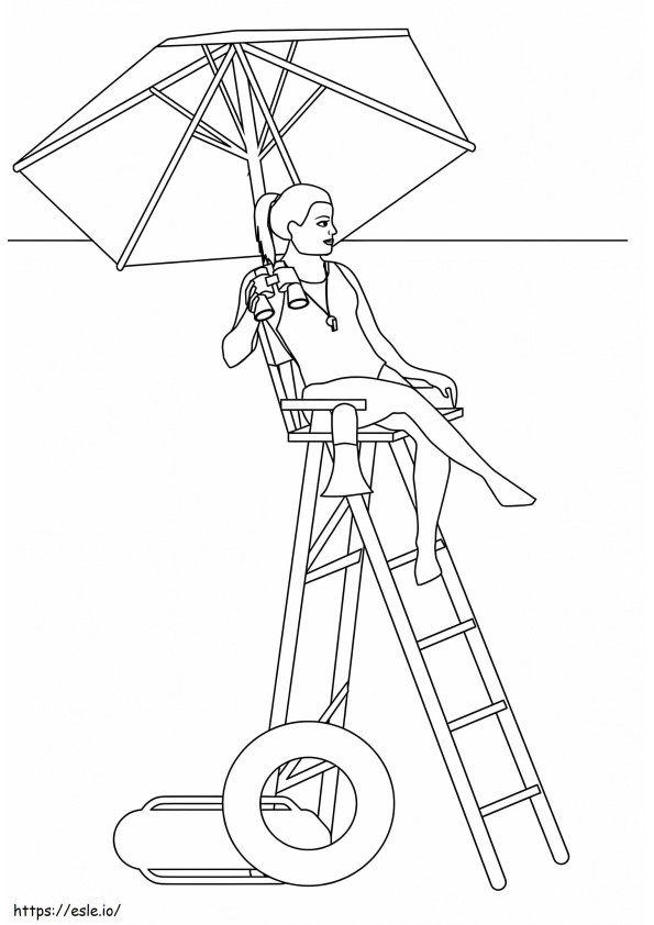 Lifeguard Is Watching coloring page