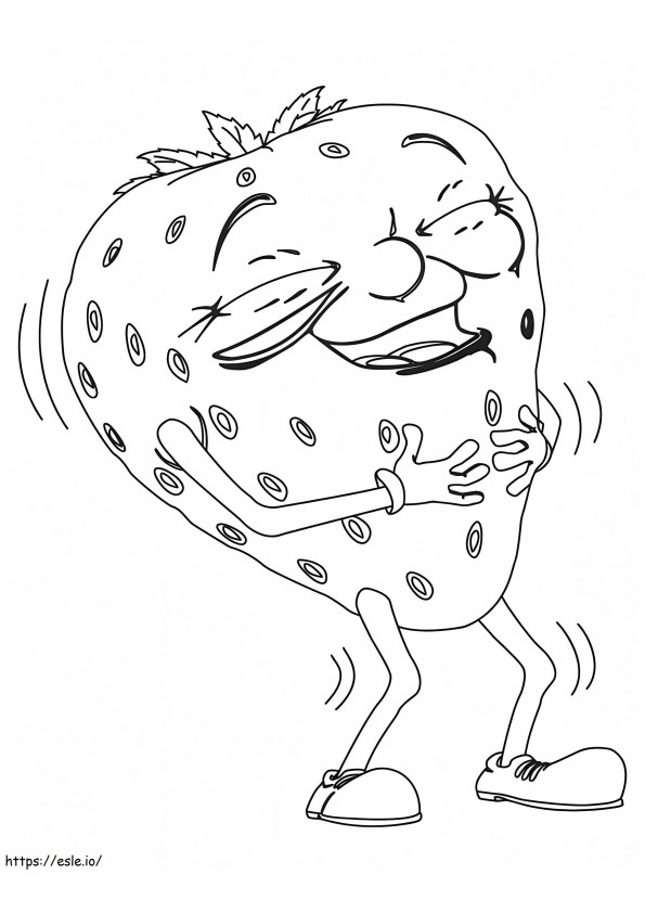 Laughing Strawberry coloring page