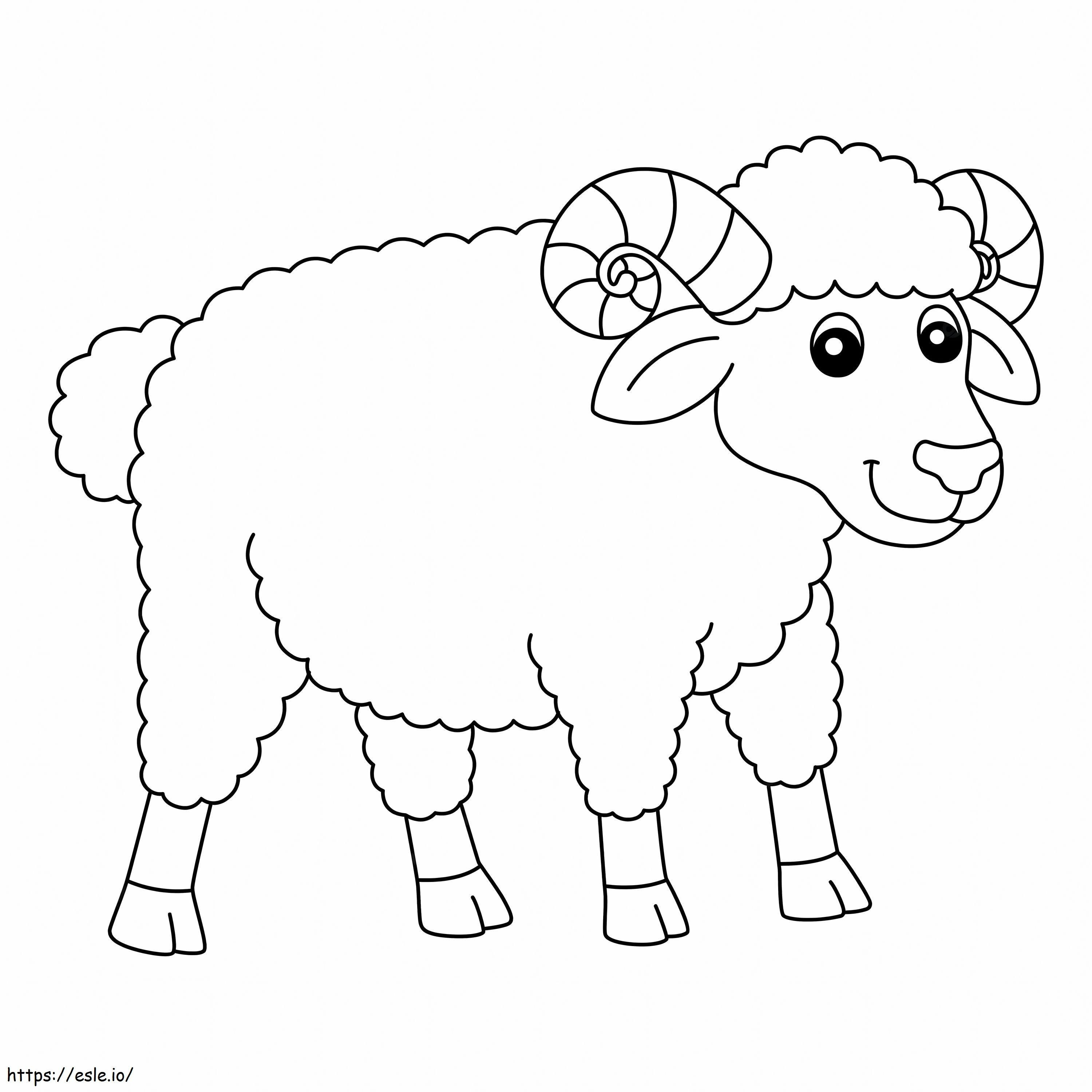 Hymyilevä lammas värityskuva
