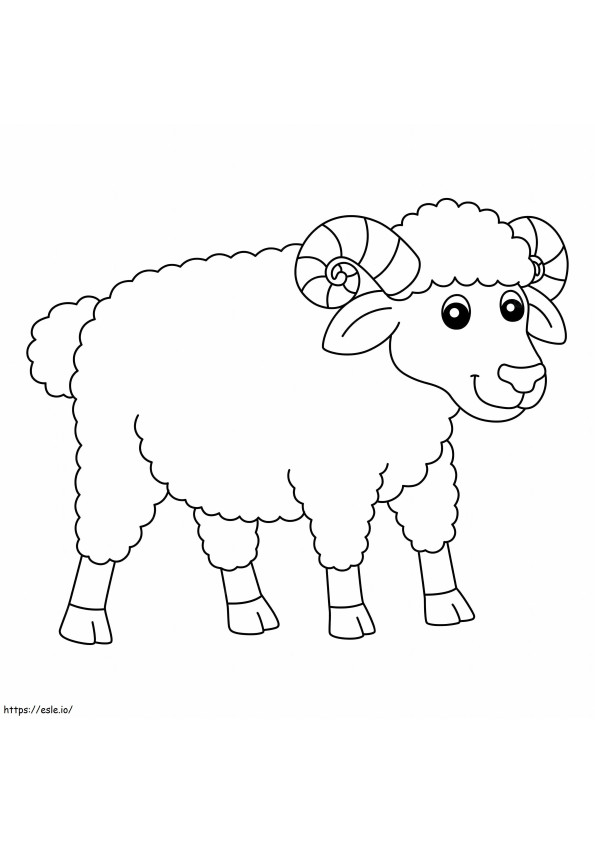 Hymyilevä lammas värityskuva