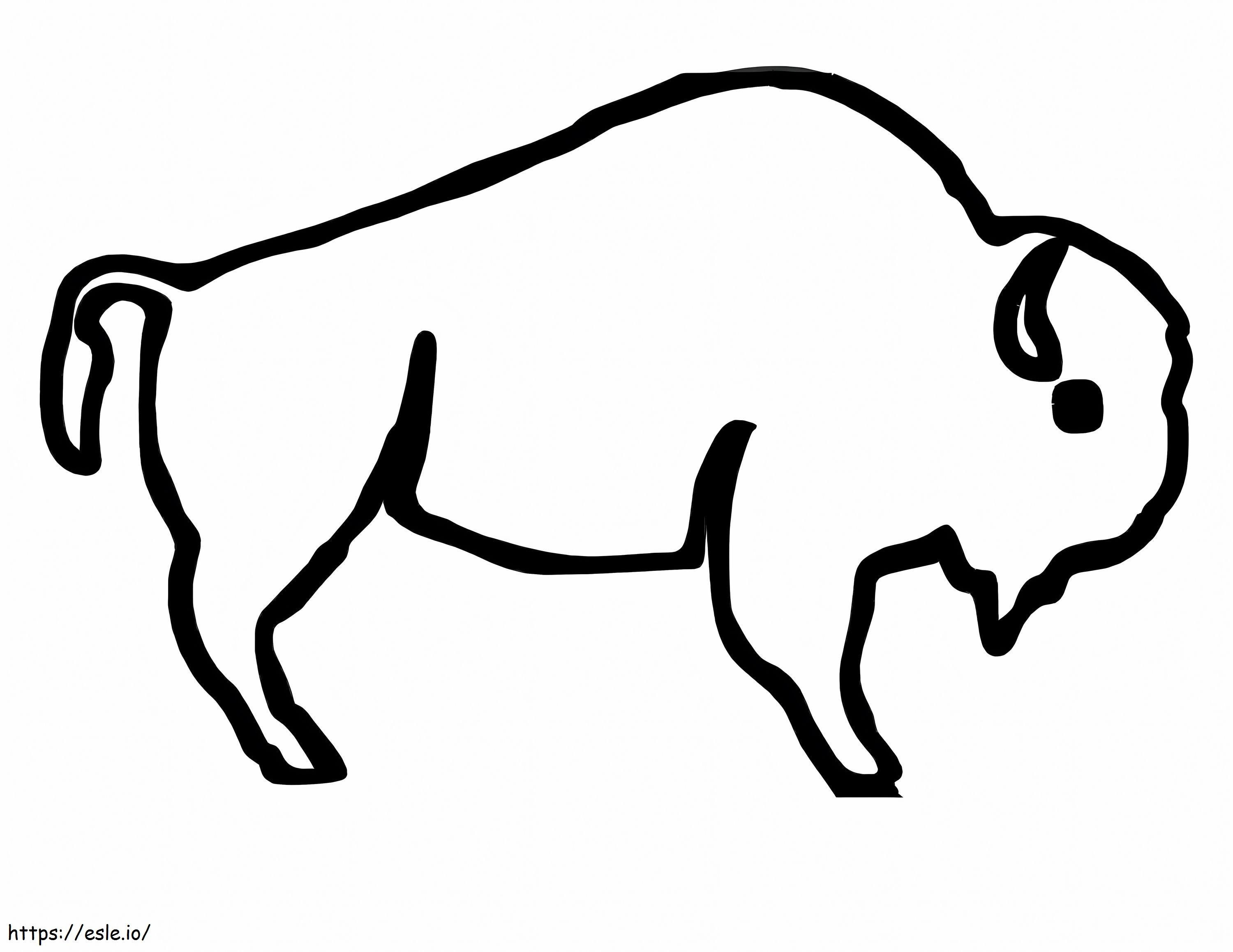 Búfalo americano fácil para colorear