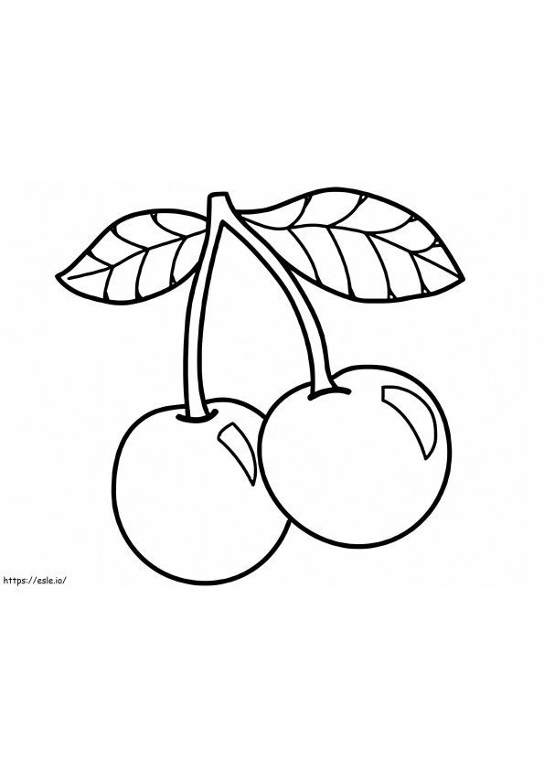 Basic Two Cherries coloring page