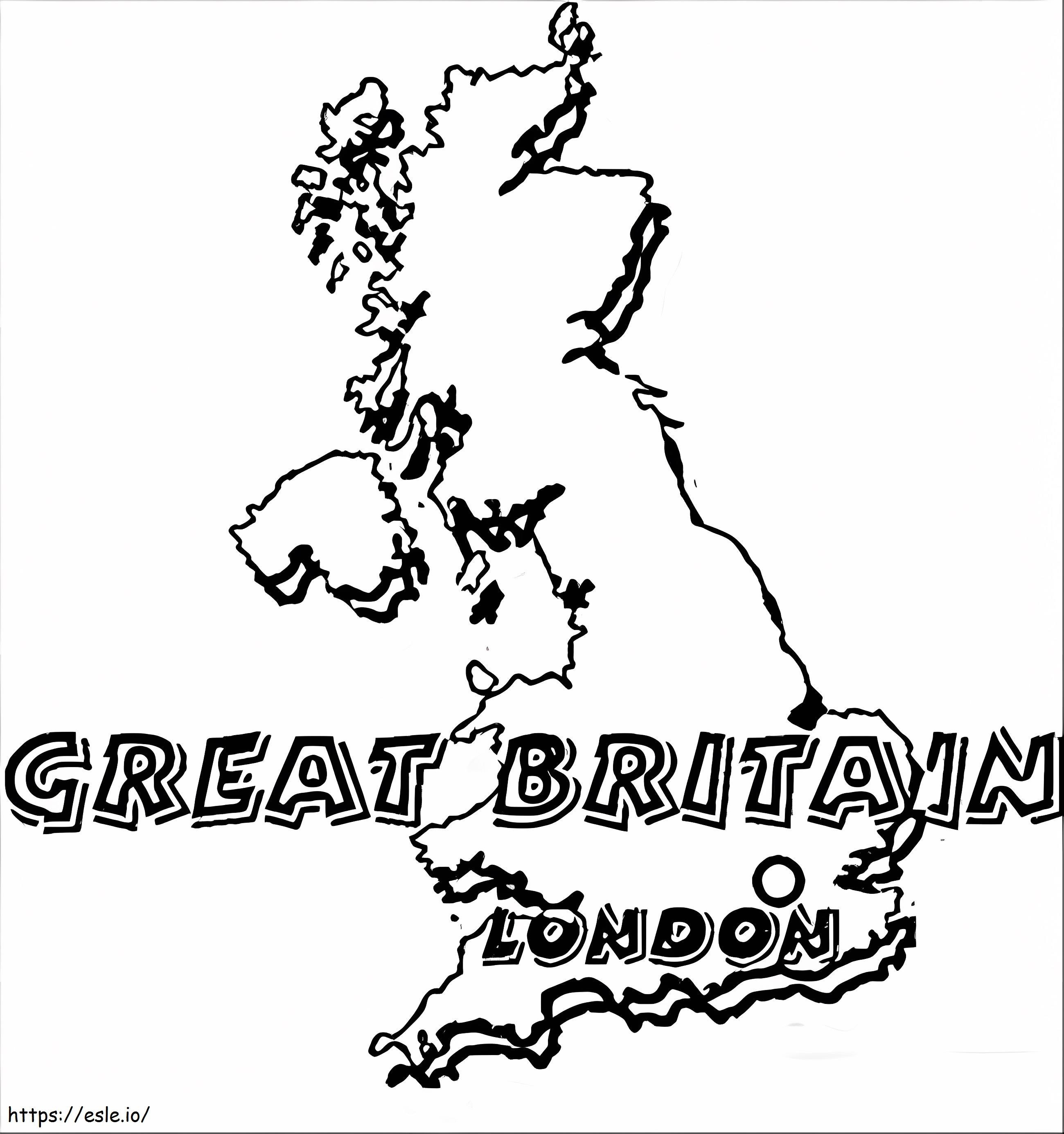 Mapa De Reino Unido para colorear