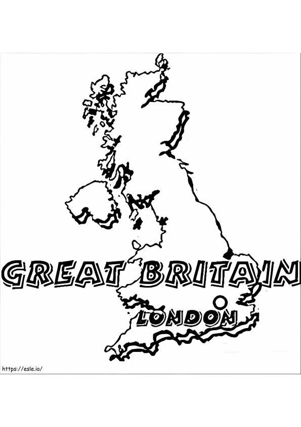 Coloriage Carte Du Royaume-Uni à imprimer dessin