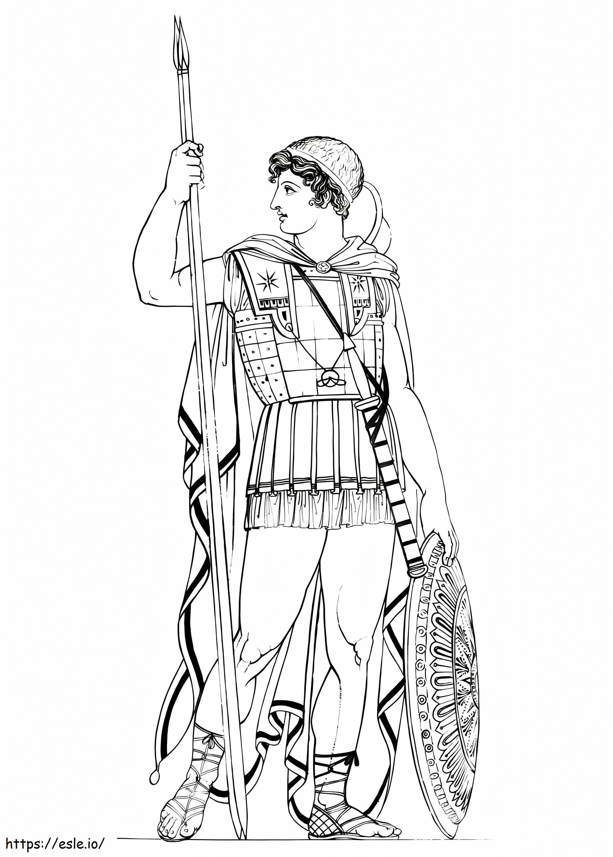 Greek Warrior coloring page