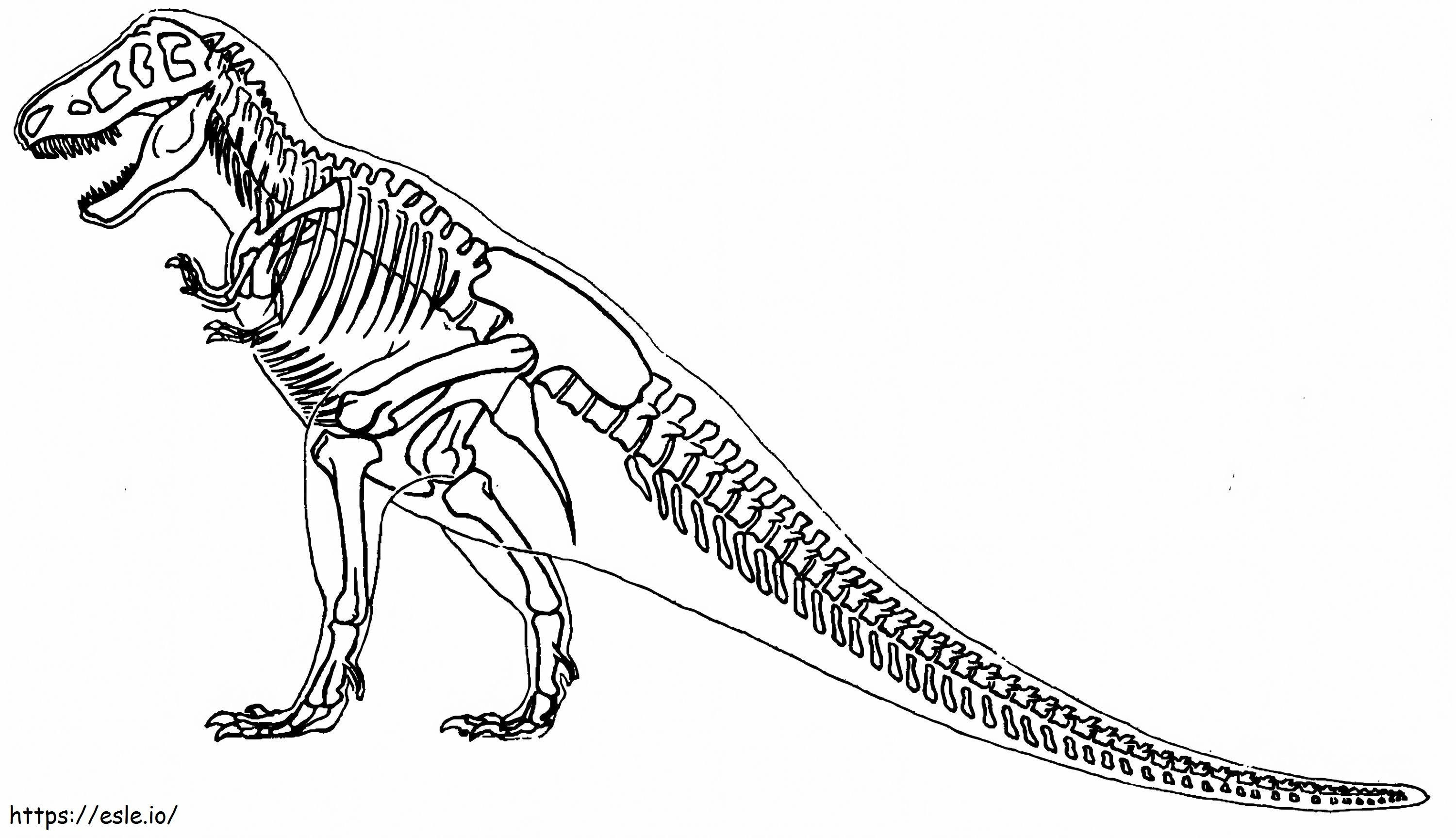 Esqueleto del tiranosaurio rex para colorear