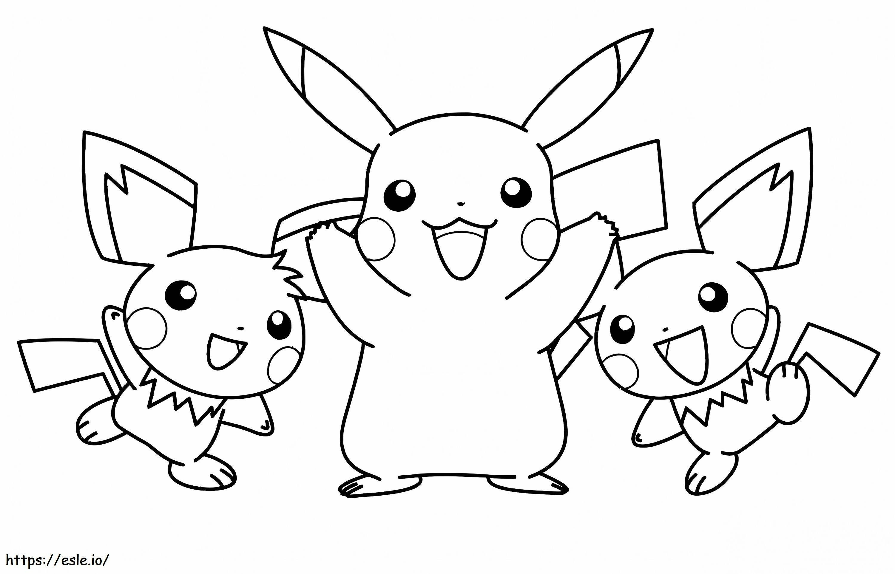 pikachu y amigos para colorear