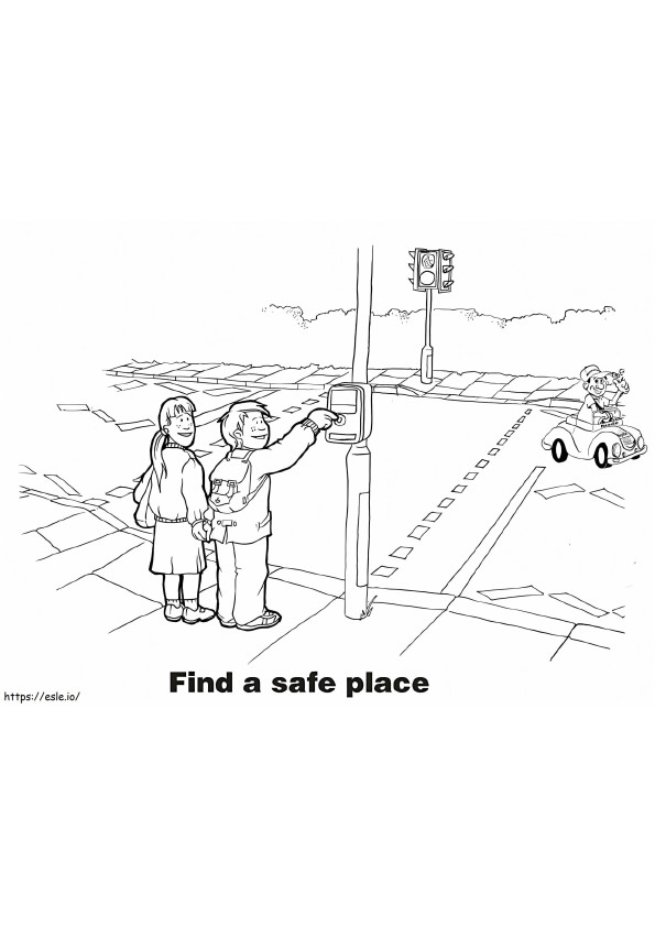 Printable Road Safety coloring page