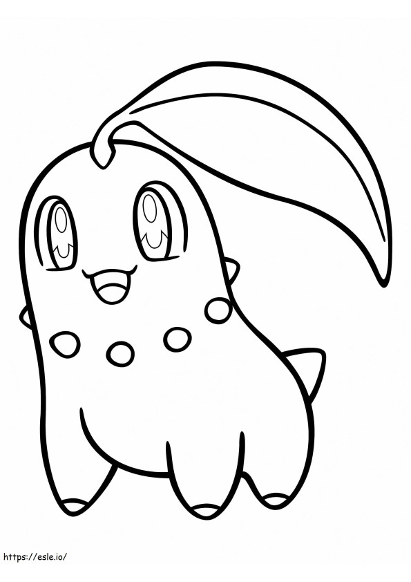 Adorable Pokémon Chikorita para colorear