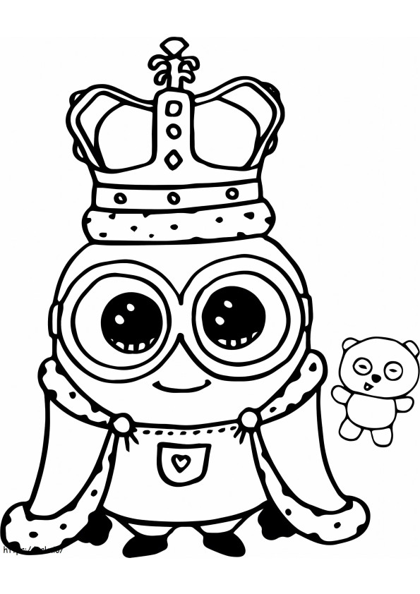 Minion Queen And Teddy Bear coloring page