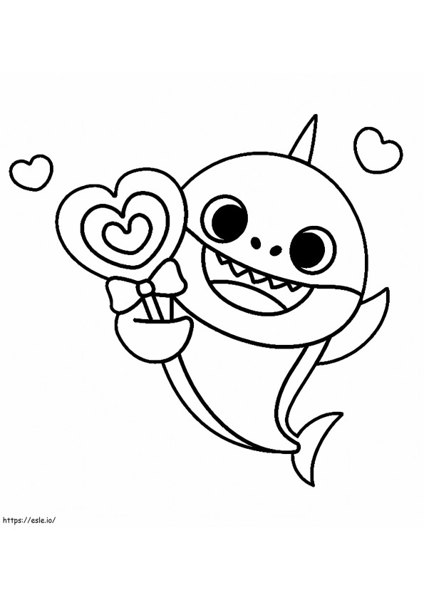 Happy Baby Shark coloring page