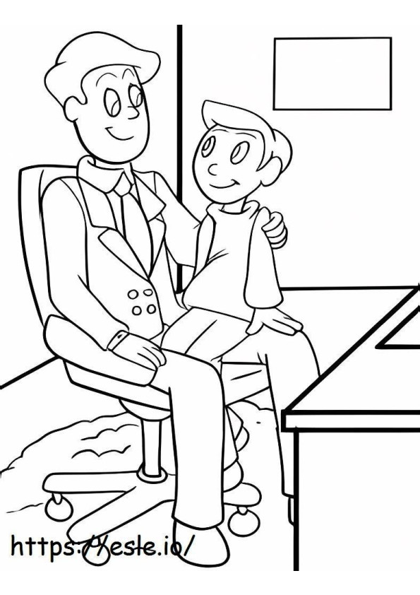 Father And Son Sitting coloring page