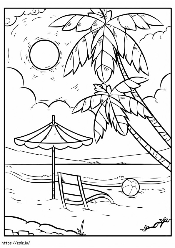 Stunning Beach coloring page