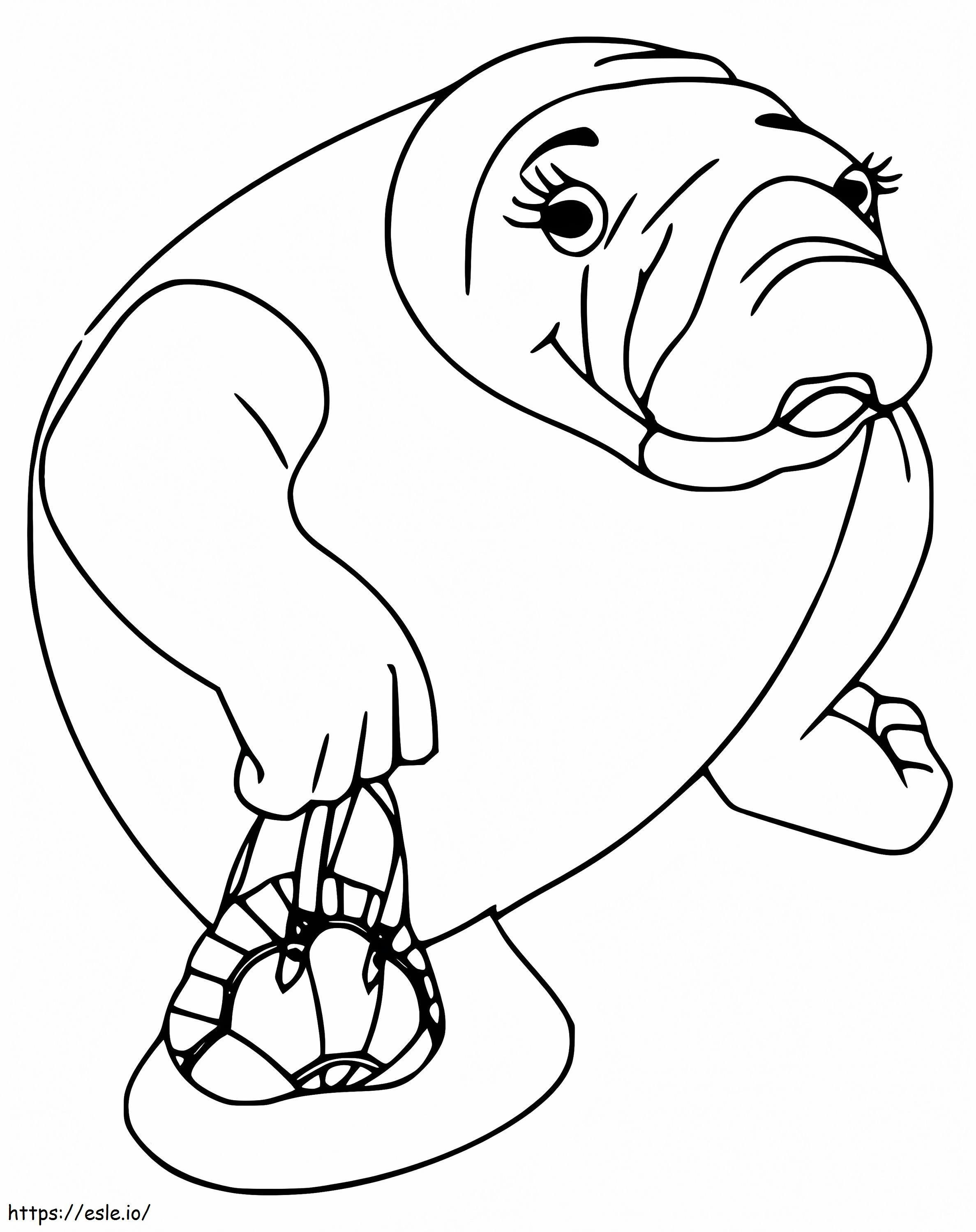 Manatee Smiling coloring page