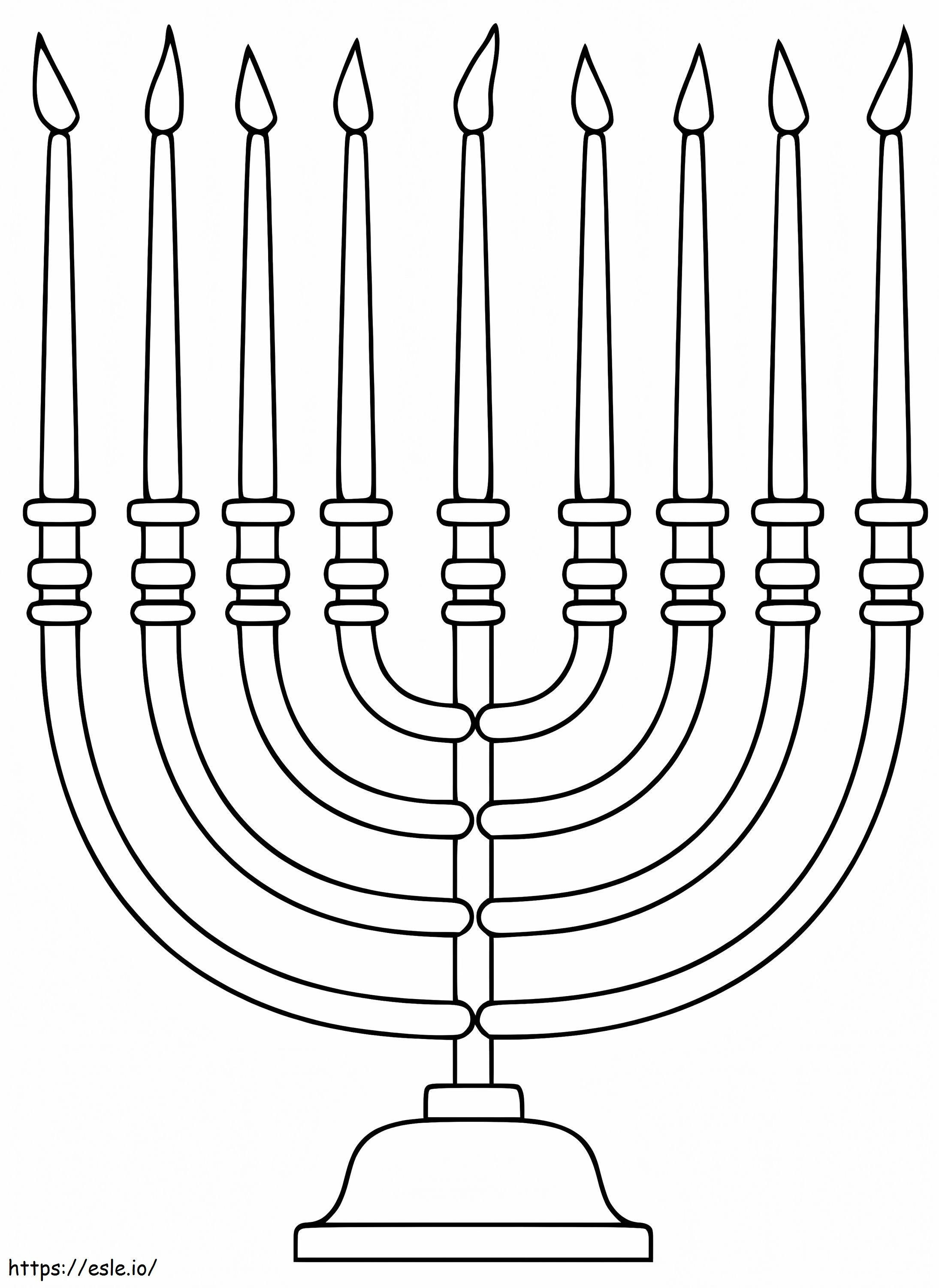 Free Hanukkah Menorah coloring page