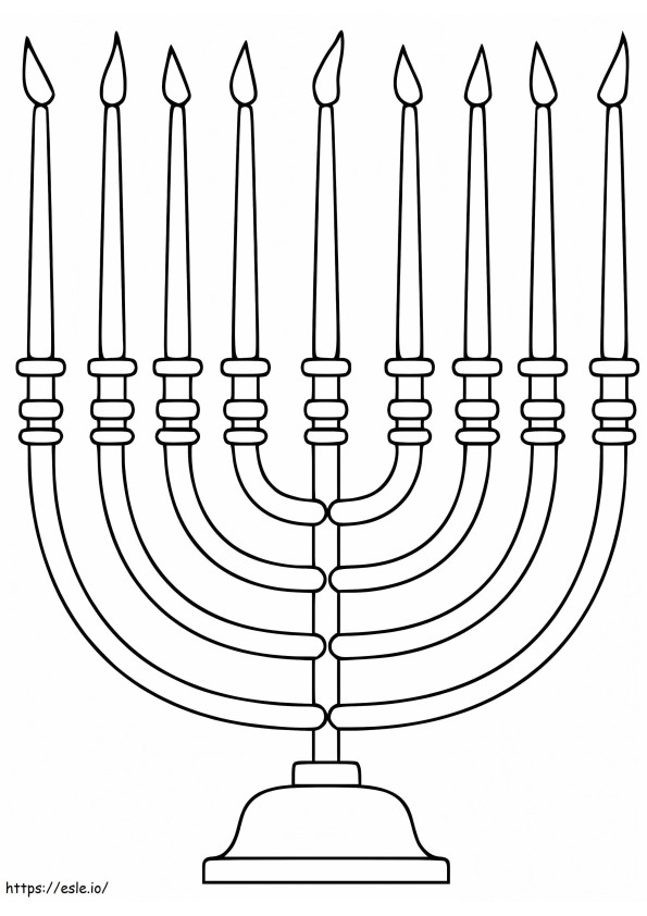 Free Hanukkah Menorah coloring page