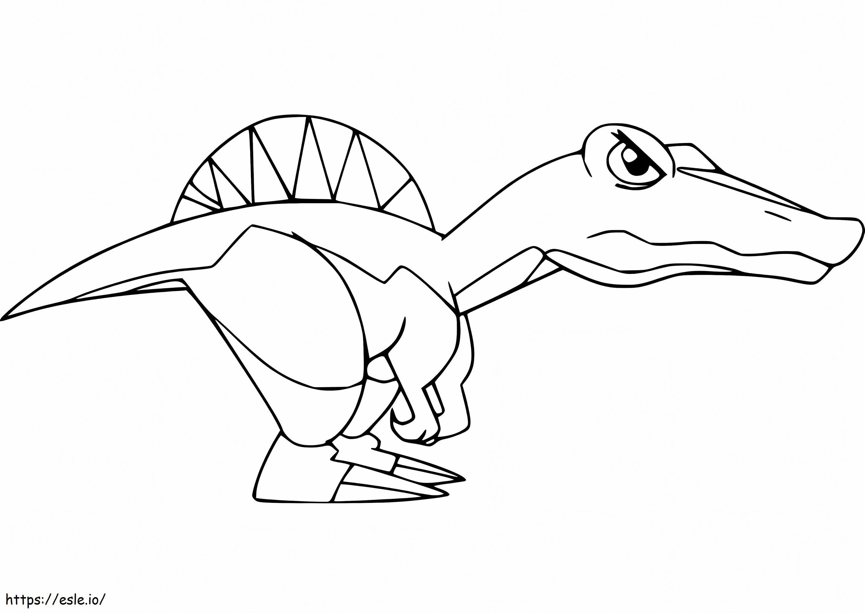 漫画怒っているスピノサウルス ぬりえ - 塗り絵