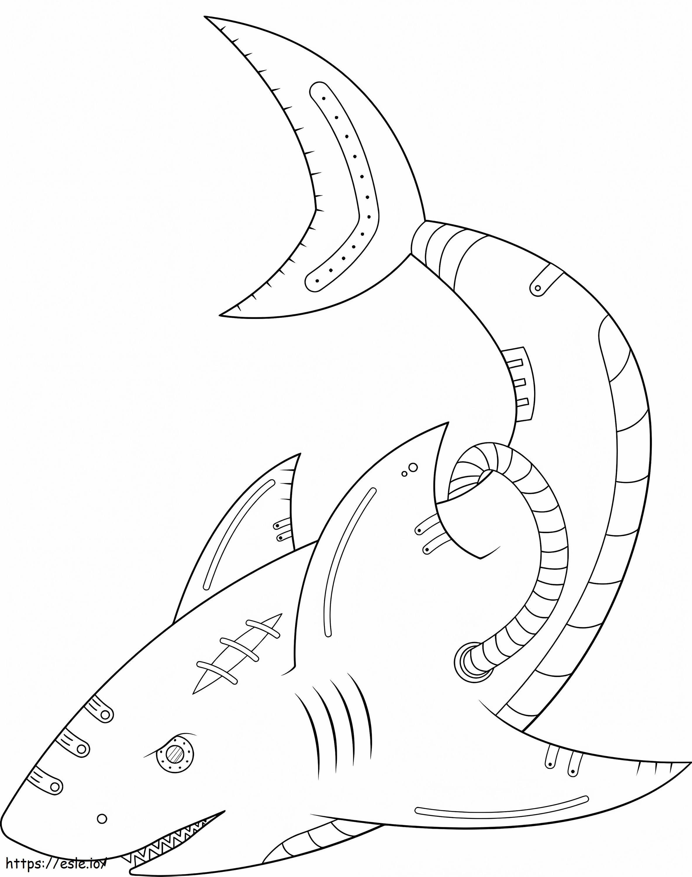 1597969012 Steampunk Shark coloring page