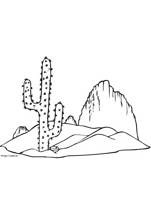 cactus en el desierto para colorear