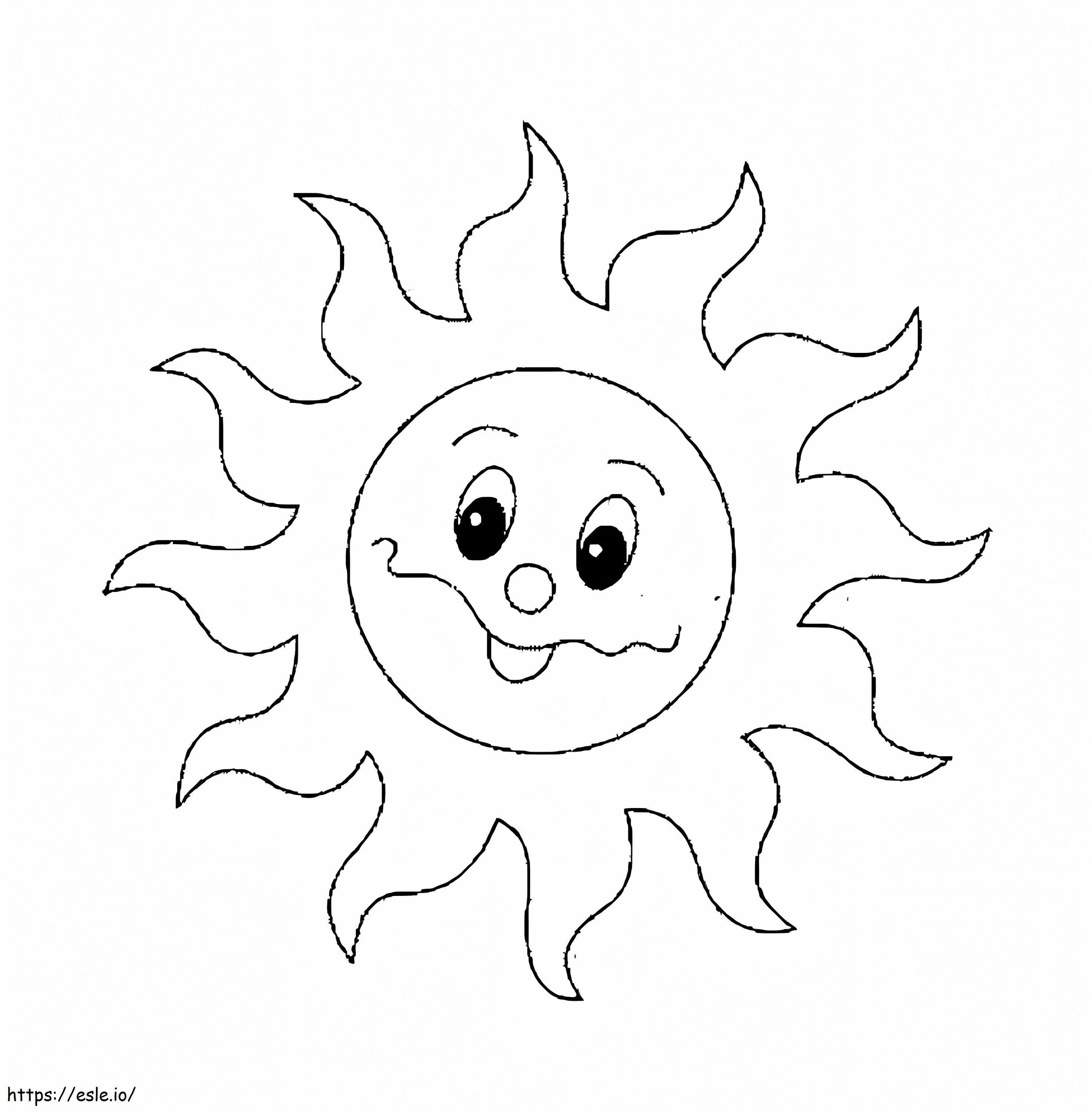 Cartoon Sun coloring page