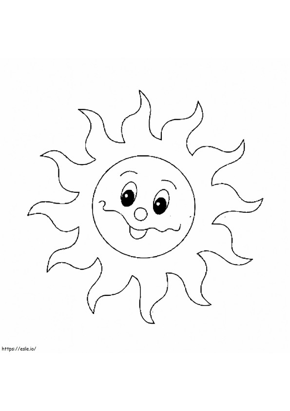 Cartoon zon kleurplaat