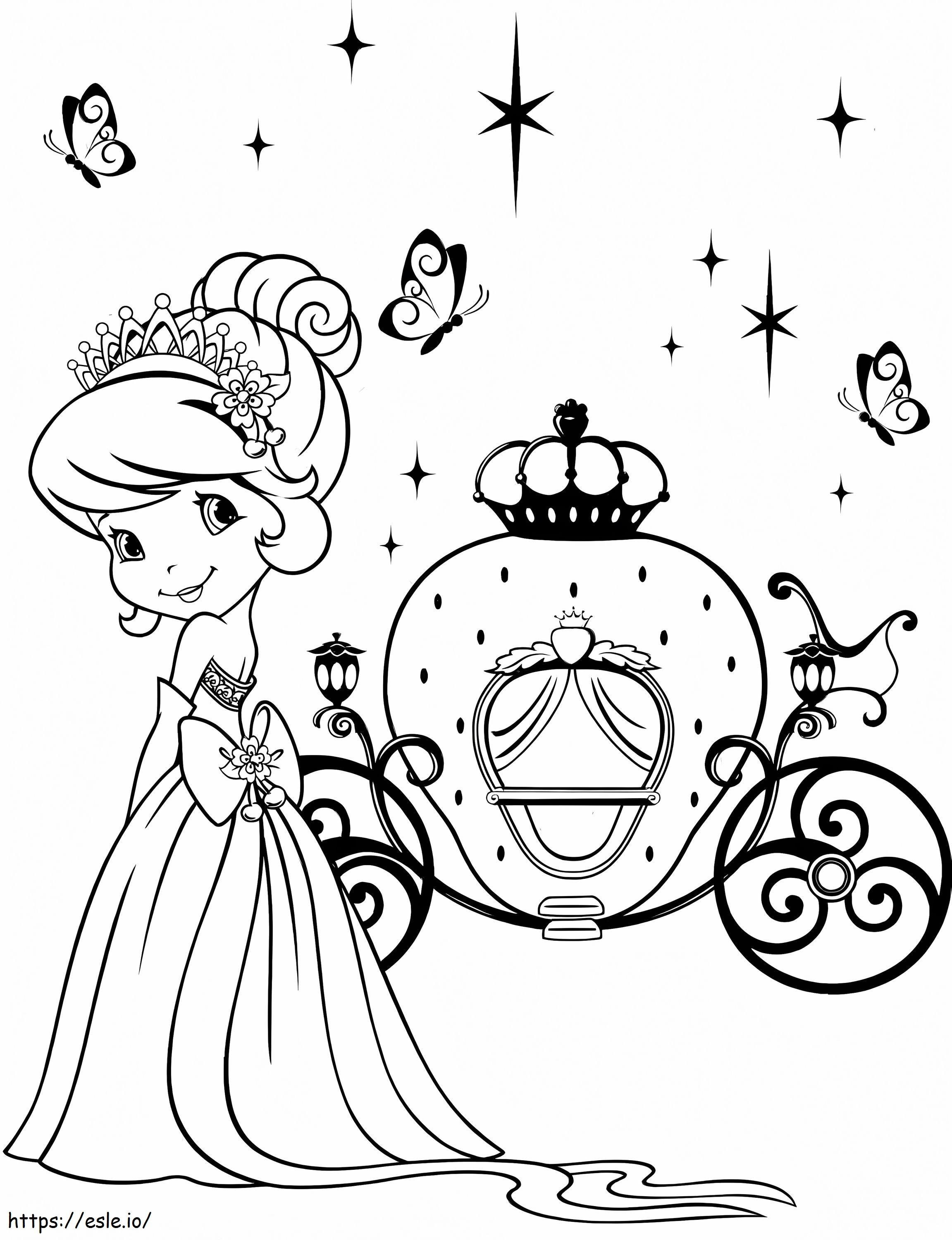 Strawberry Shortcake And Magic Carriage coloring page