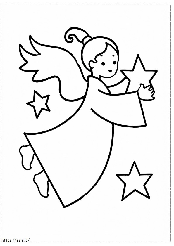 Angel With Stars coloring page