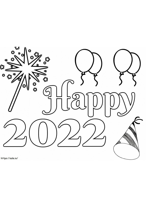 Coloriage Bonne année 2022 à imprimer dessin