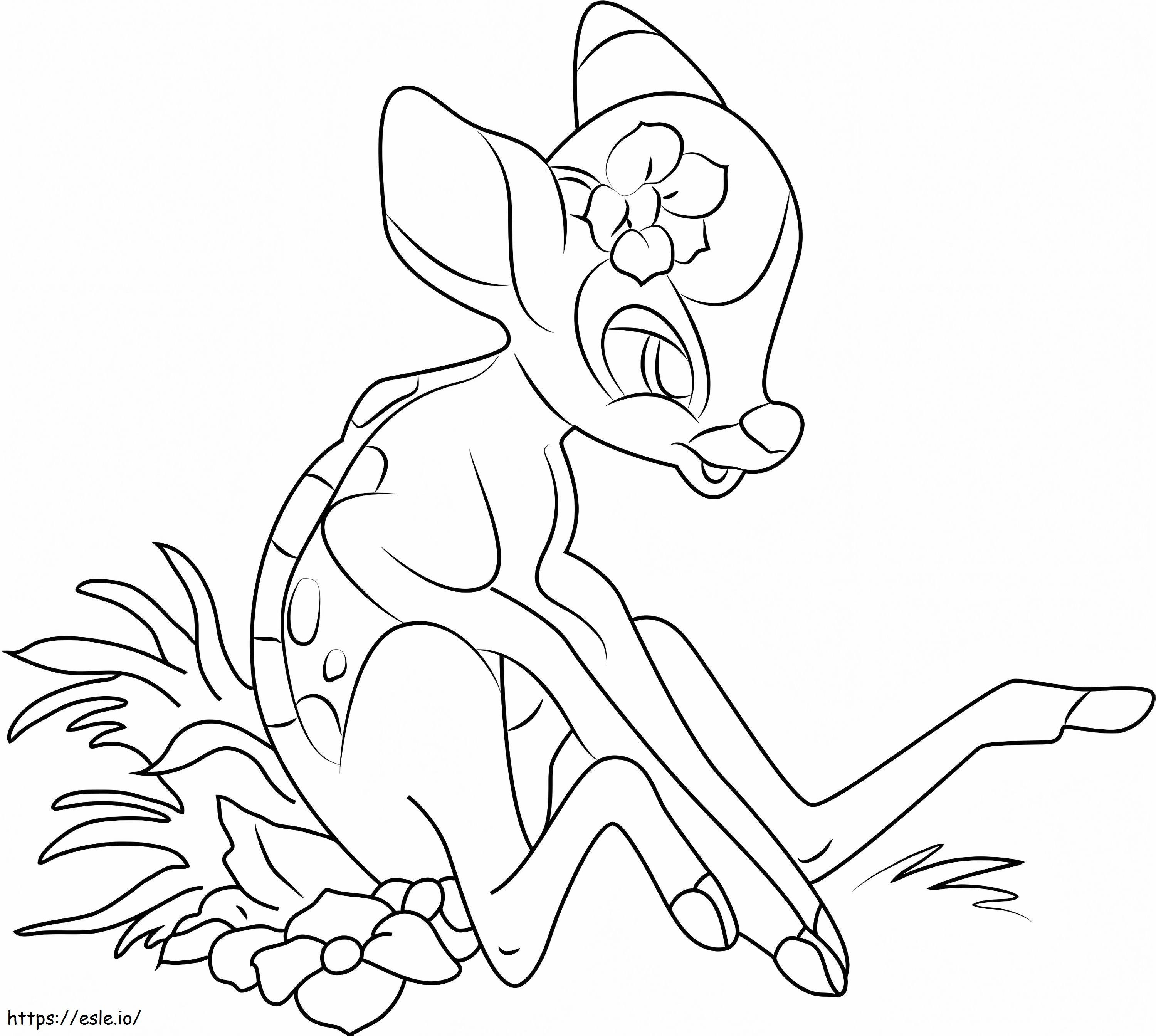 Happy Bambi coloring page