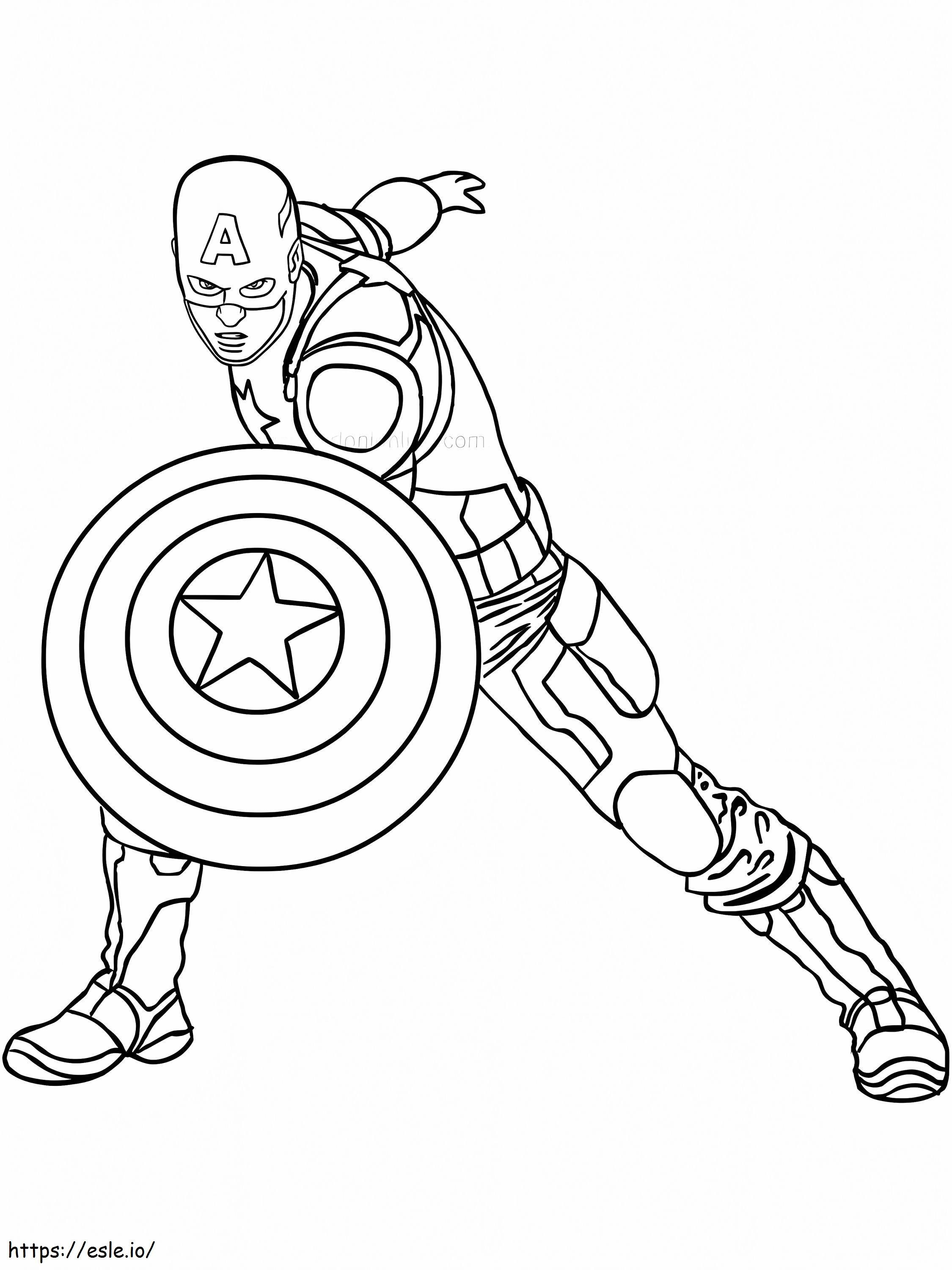 El Capitán América es fuerte para colorear