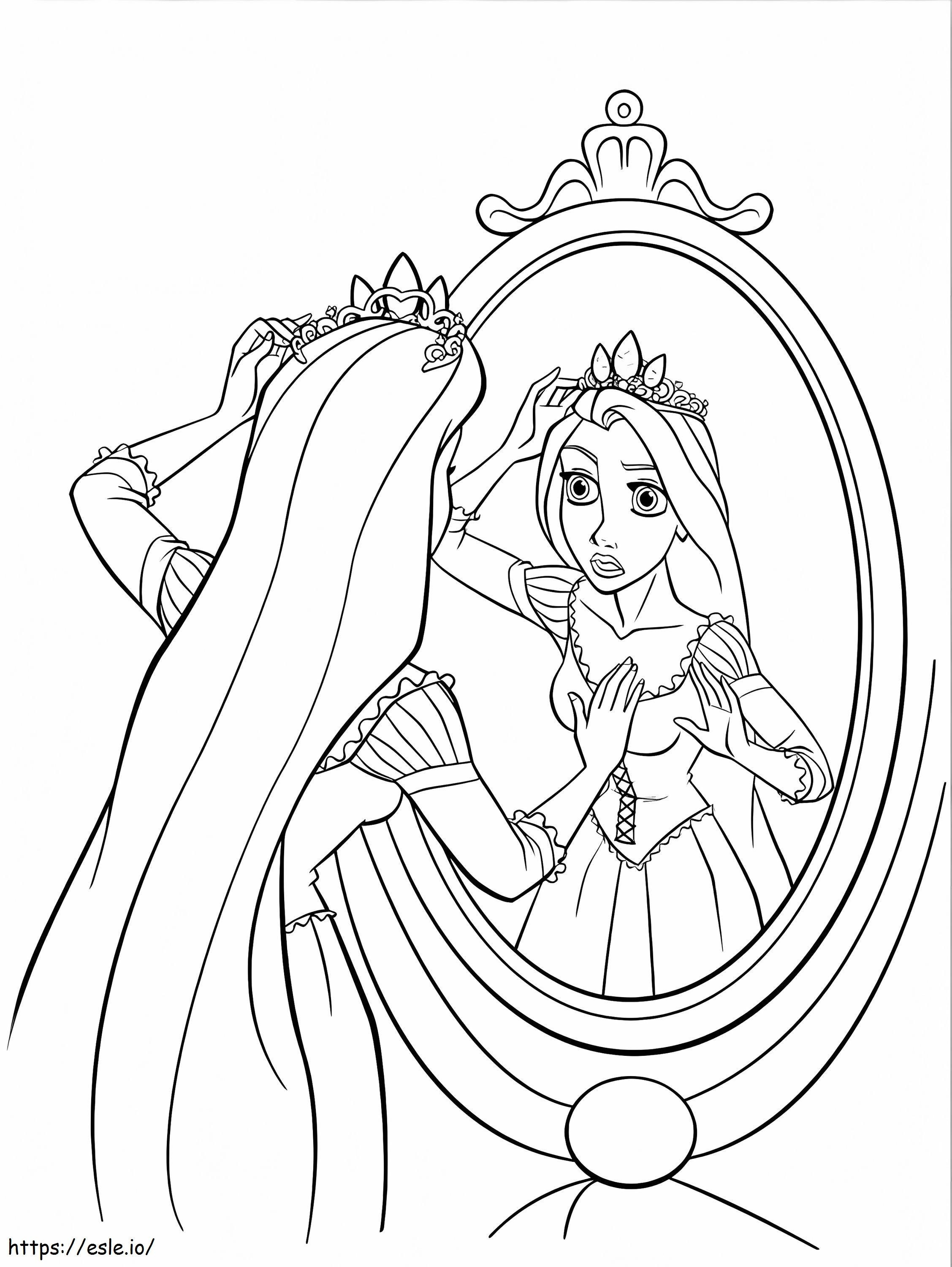 Rapunzel Looked In The Mirror coloring page