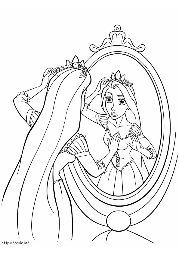 Rapunzel Looked In The Mirror coloring page