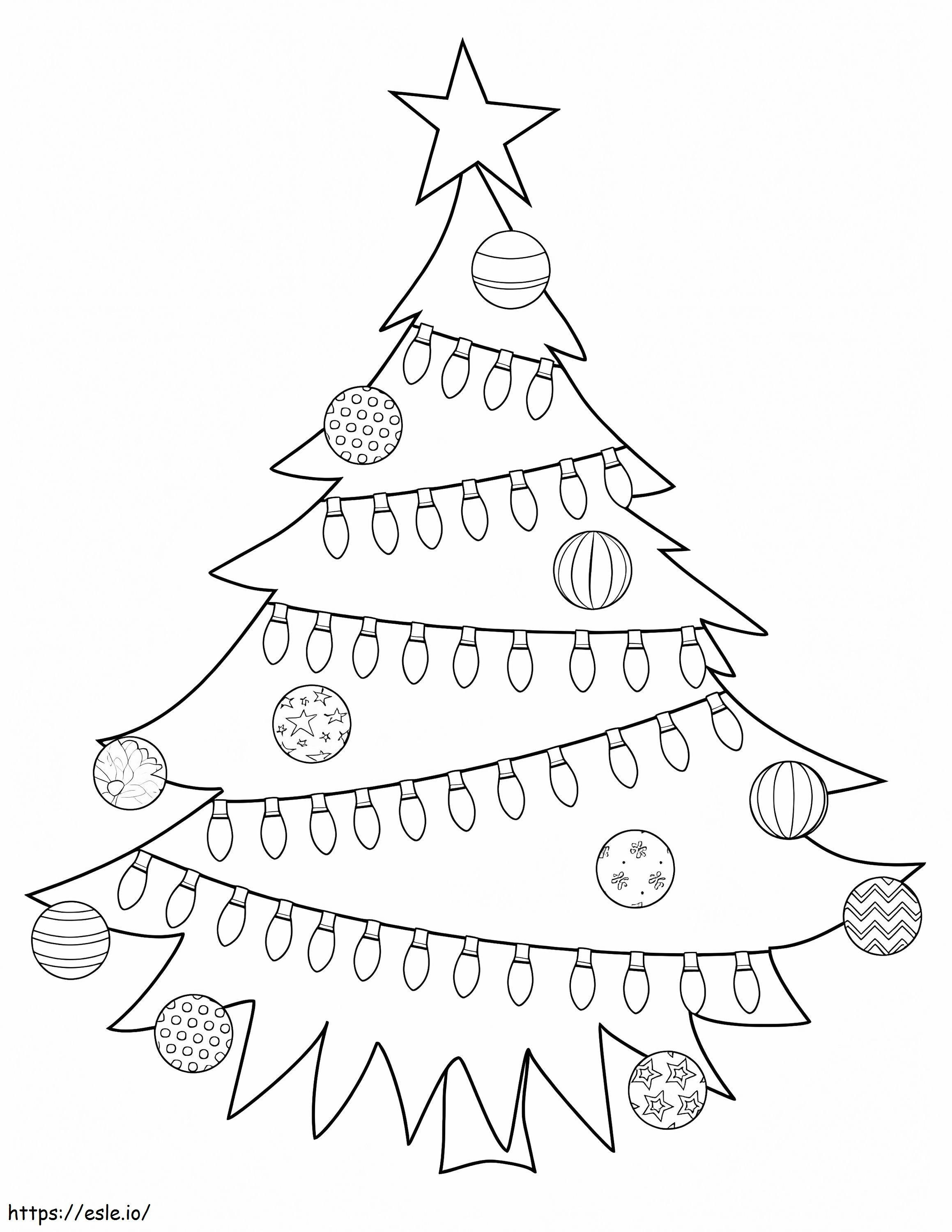 Pohon Natal yang Indah Gambar Mewarnai