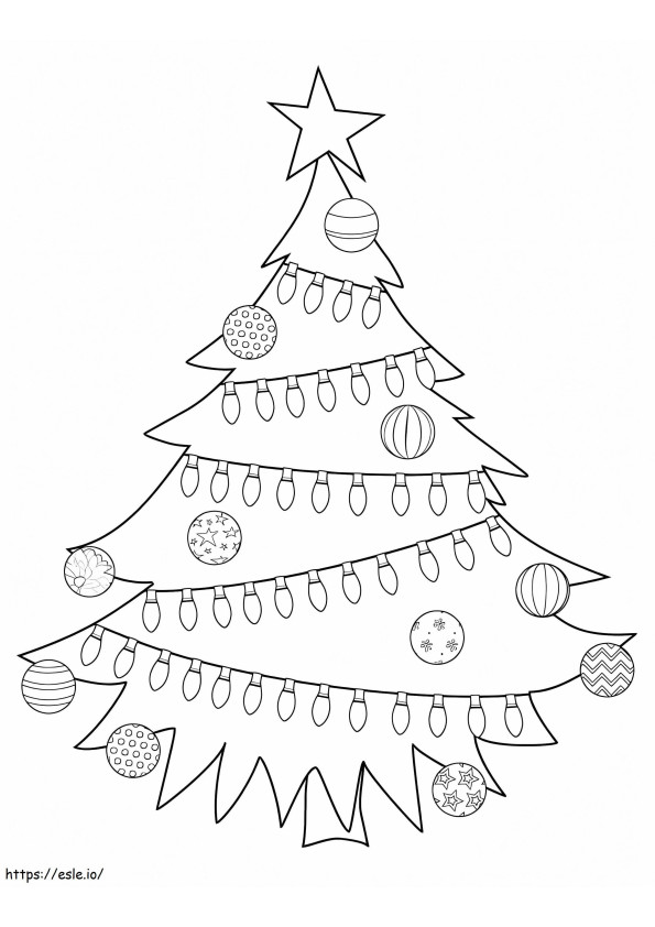 Coloriage Bel arbre de Noël à imprimer dessin