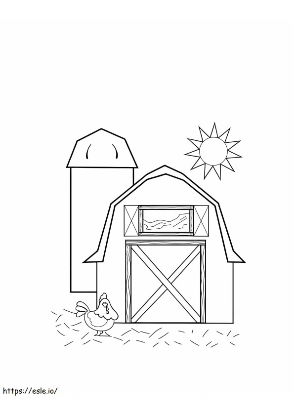 Coloriage Poussin dans la grange à imprimer dessin