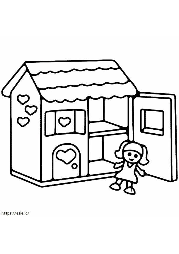 Simple Dollhouse coloring page