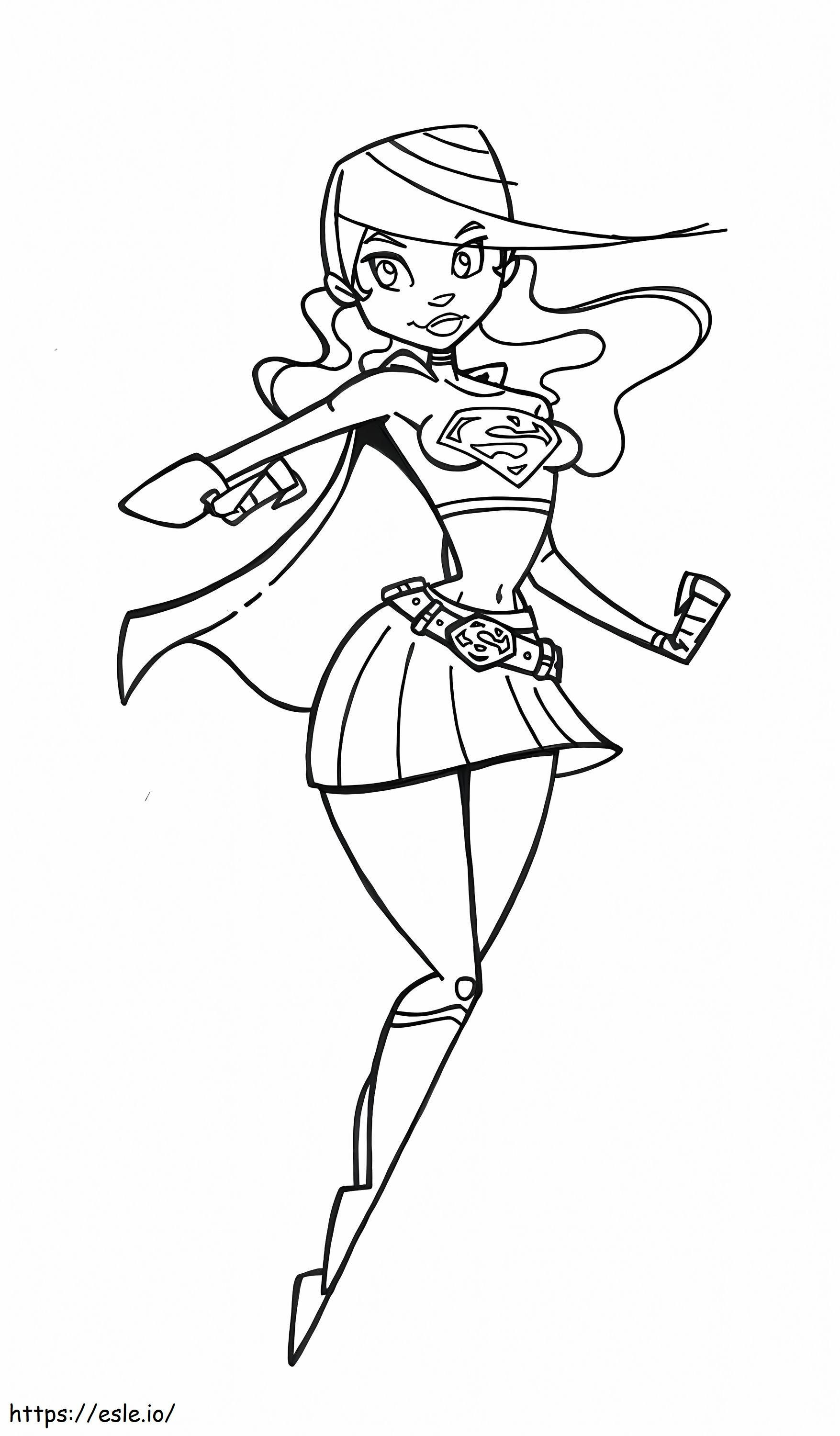 Awesome Supergirl coloring page