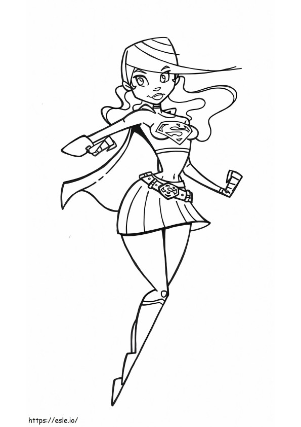 Awesome Supergirl coloring page